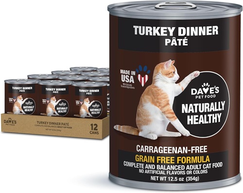 Dave's Pet Food Naturally Healthy Grain-Free Turkey Dinner Pate Canned Wet Cat Food